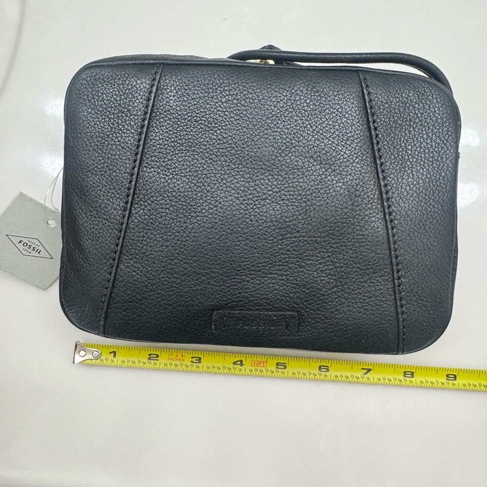 Black leather shoulder bag